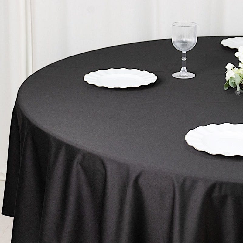 90" Fire Retardant Polyester Scuba Round Tablecloth