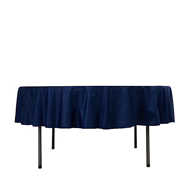 90" Fire Retardant Polyester Scuba Round Tablecloth TAB_SCUBA_IFR_90_NAVY