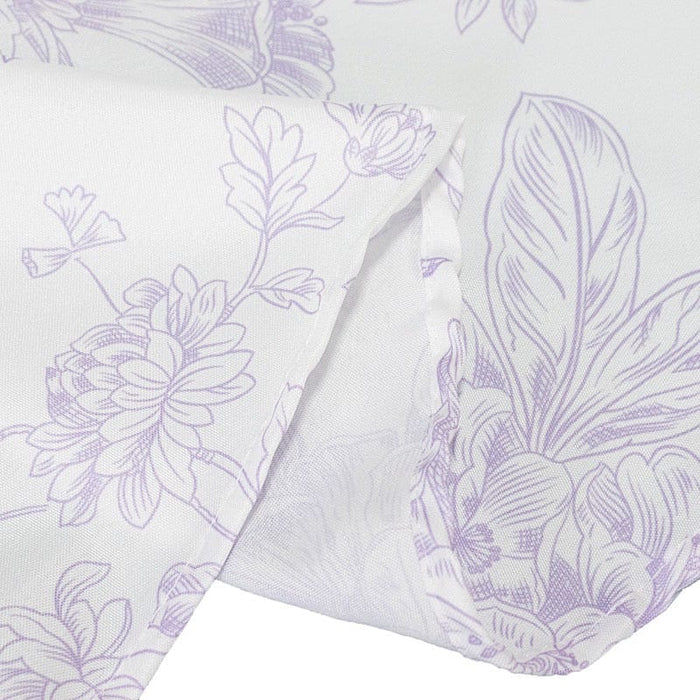 90" Polyester Round Tablecloth for Weddings and Events - French Toile Pattern