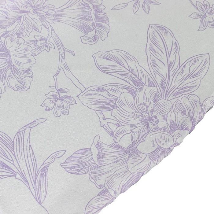 90" Polyester Round Tablecloth for Weddings and Events - French Toile Pattern