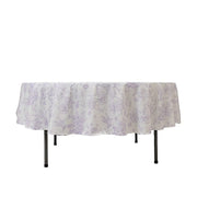 90" Polyester Round Tablecloth for Weddings and Events - French Toile Pattern