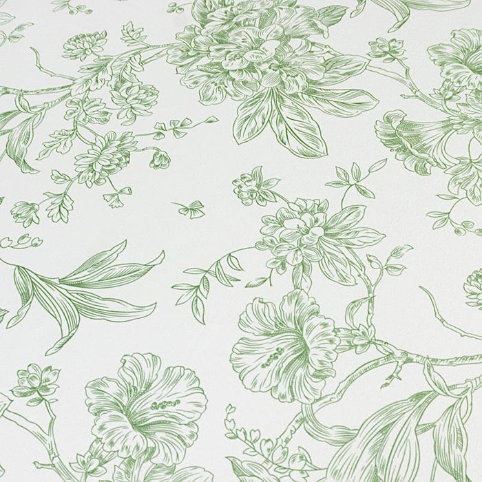90" Polyester Round Tablecloth for Weddings and Events - French Toile Pattern