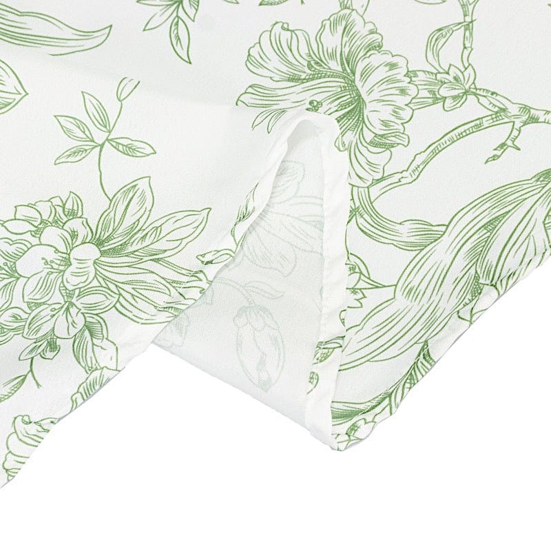 90" Polyester Round Tablecloth for Weddings and Events - French Toile Pattern