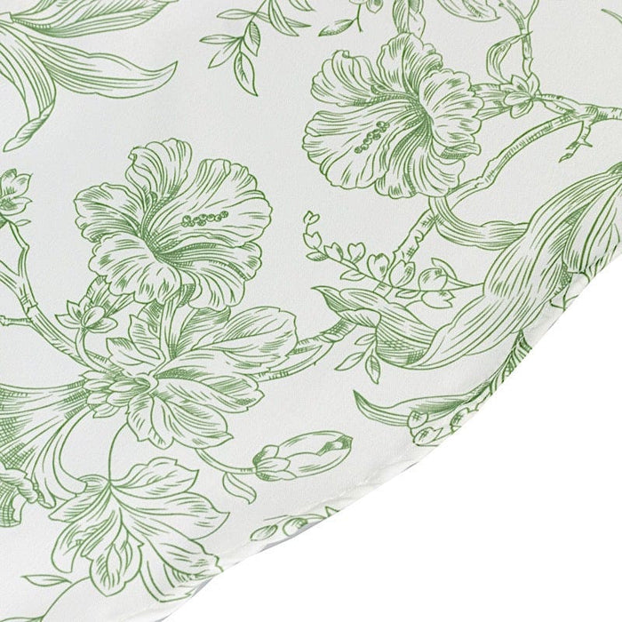 90" Polyester Round Tablecloth for Weddings and Events - French Toile Pattern