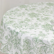 90" Polyester Round Tablecloth for Weddings and Events - French Toile Pattern