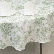 90" Polyester Round Tablecloth for Weddings and Events - French Toile Pattern
