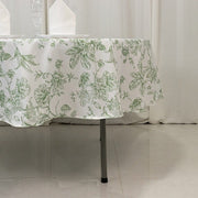 90" Polyester Round Tablecloth for Weddings and Events - French Toile Pattern