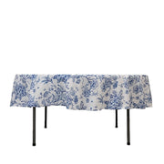 90" Polyester Round Tablecloth for Weddings and Events - French Toile Pattern