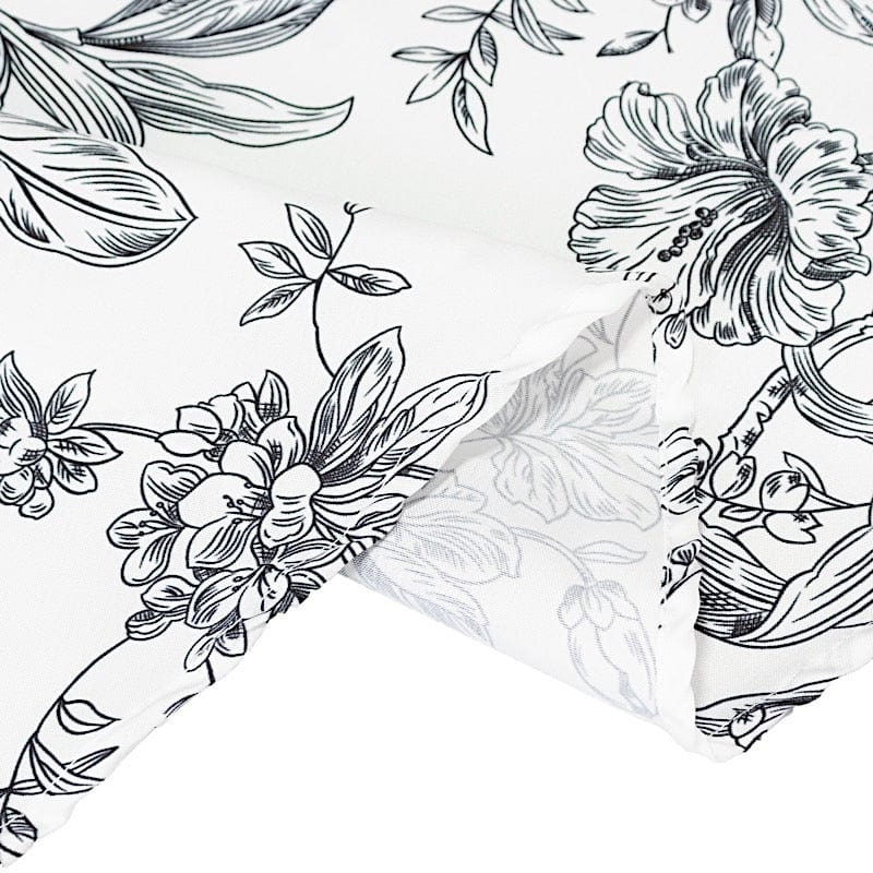 90" Polyester Round Tablecloth for Weddings and Events - French Toile Pattern