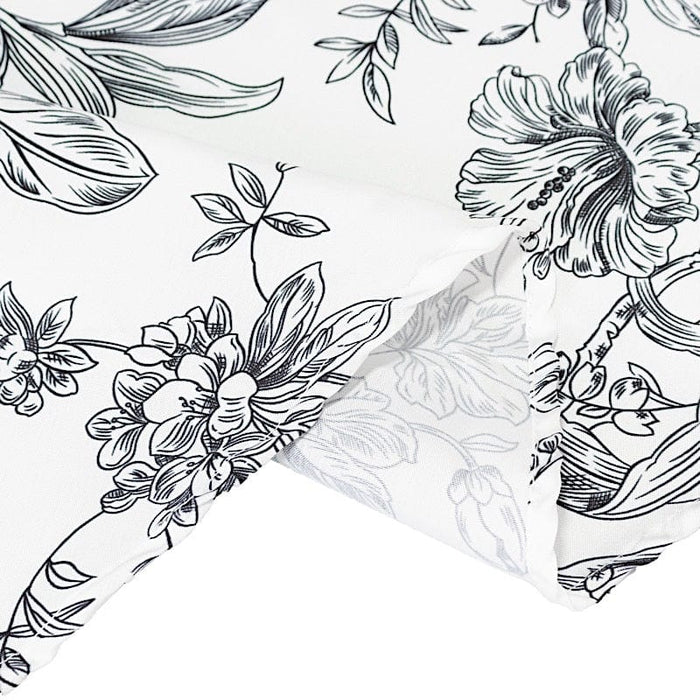 90" Polyester Round Tablecloth for Weddings and Events - French Toile Pattern