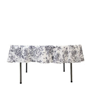 90" Polyester Round Tablecloth for Weddings and Events - French Toile Pattern