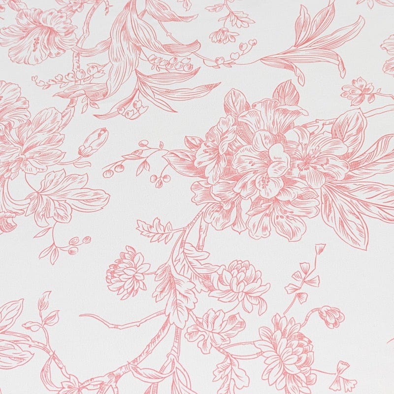 90" Polyester Round Tablecloth for Weddings and Events - French Toile Pattern