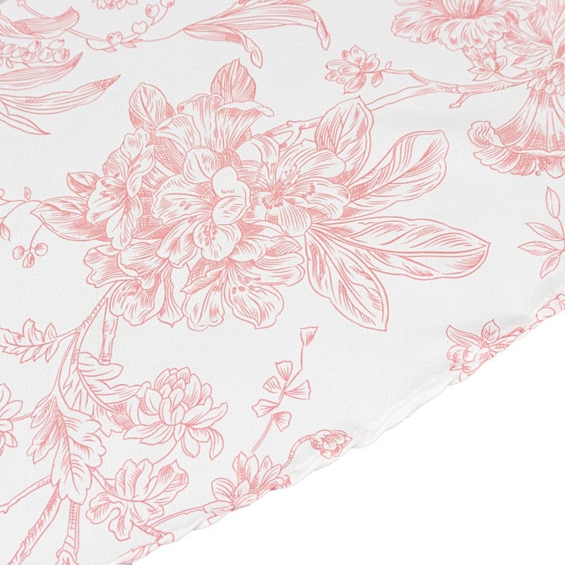 90" Polyester Round Tablecloth for Weddings and Events - French Toile Pattern