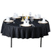 90" Round Tablecloth Premium Polyester Table Cover TAB_90_BLK_PRM