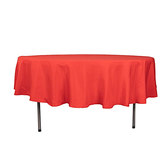 90" Round Tablecloth Premium Polyester Table Cover TAB_90_RED_PRM