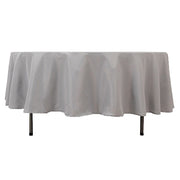 90" Round Tablecloth Premium Polyester Table Cover TAB_90_SILV_PRM
