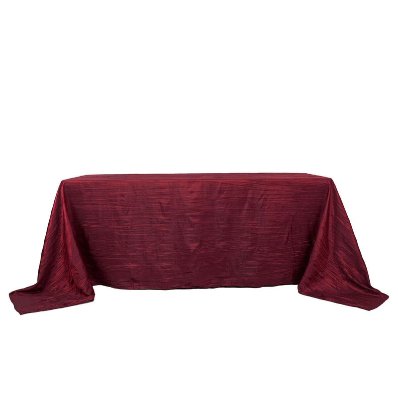 90" x 132" Accordion Metallic Crinkled Taffeta Rectangular Tablecloth