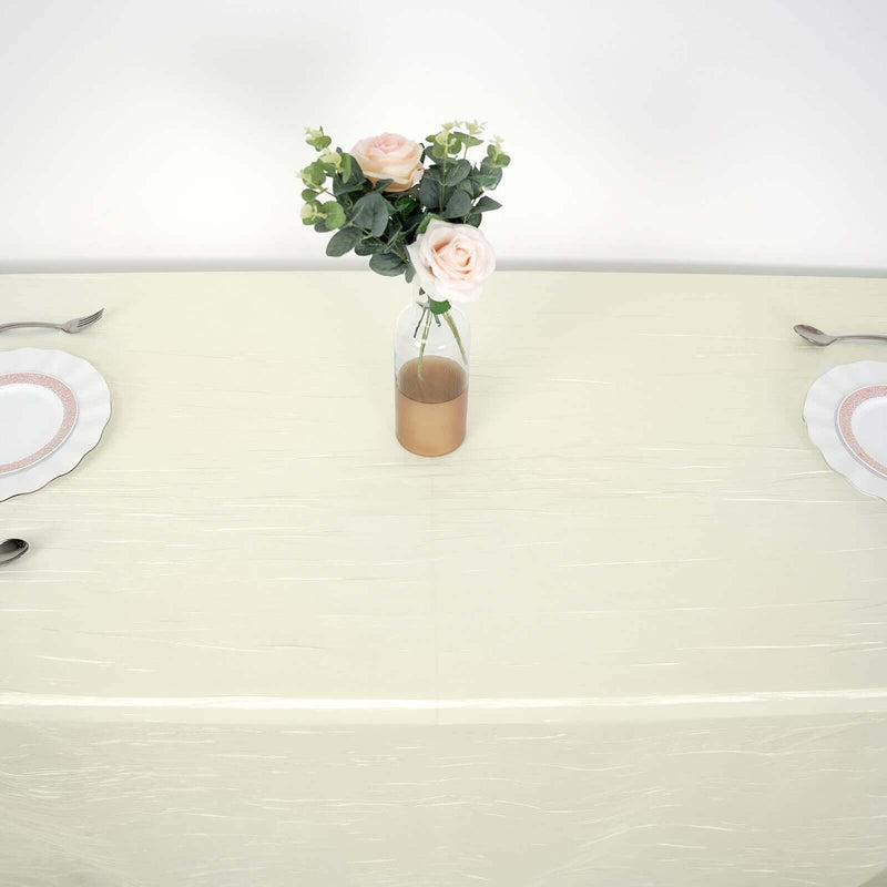 90" x 132" Accordion Metallic Crinkled Taffeta Rectangular Tablecloth