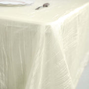 90" x 132" Accordion Metallic Crinkled Taffeta Rectangular Tablecloth
