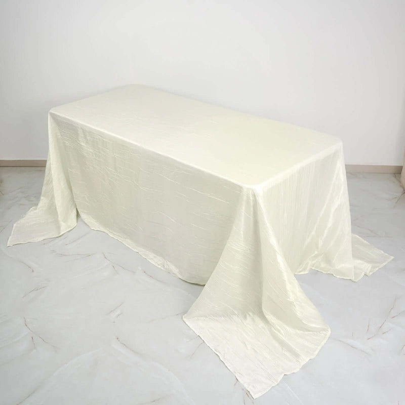 90" x 132" Accordion Metallic Crinkled Taffeta Rectangular Tablecloth