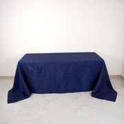 90" x 132" Accordion Metallic Crinkled Taffeta Rectangular Tablecloth TAB_ACRNK_90132_NAVY