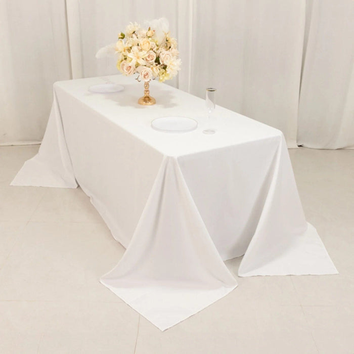 90" x 132" Cotton Blend Rectangular Tablecloth for Weddings and Events