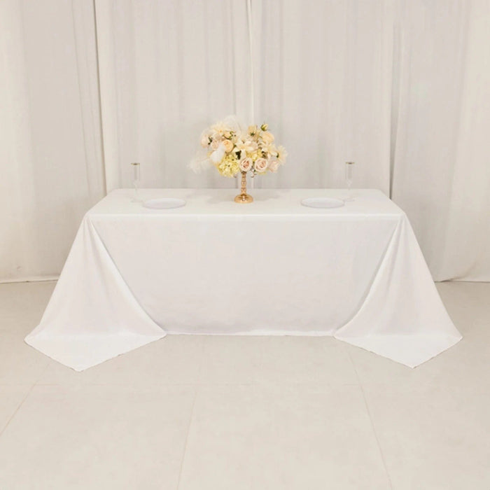 90" x 132" Cotton Blend Rectangular Tablecloth for Weddings and Events