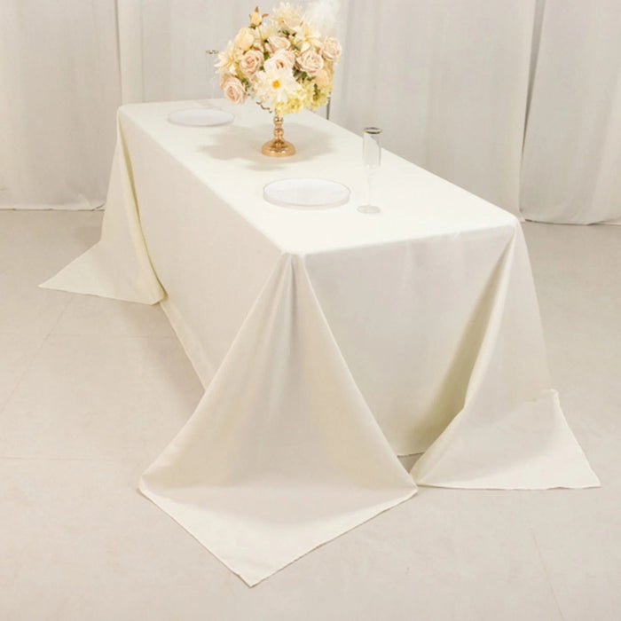 90" x 132" Cotton Blend Rectangular Tablecloth for Weddings and Events