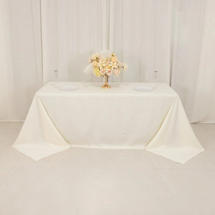 90" x 132" Cotton Blend Rectangular Tablecloth for Weddings and Events