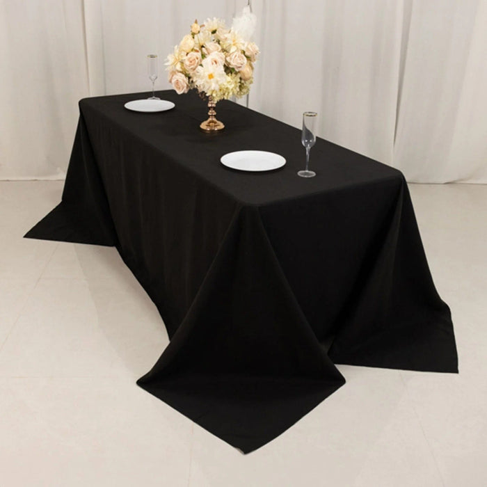 90" x 132" Cotton Blend Rectangular Tablecloth for Weddings and Events