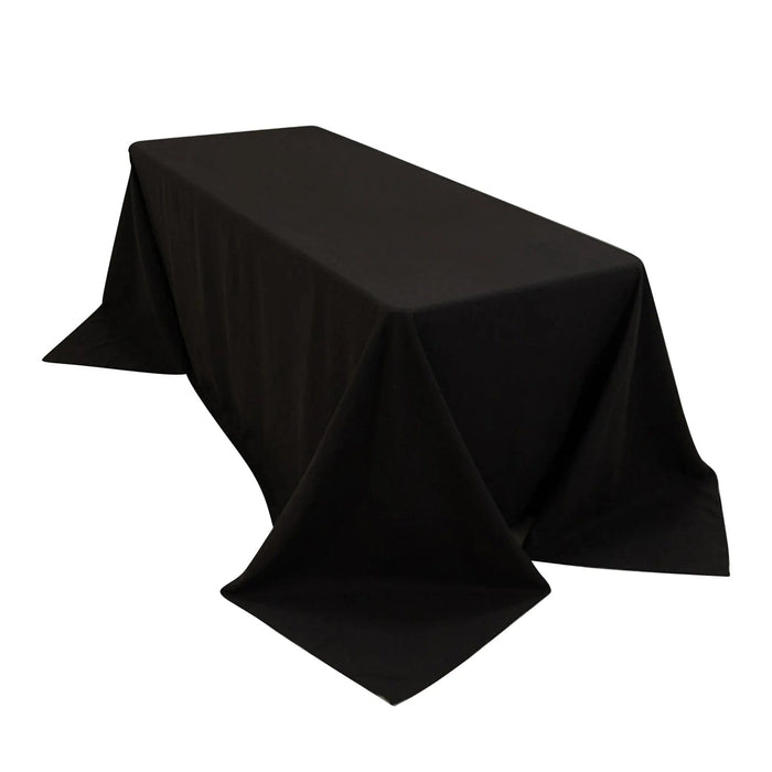 90" x 132" Cotton Blend Rectangular Tablecloth for Weddings and Events TAB_COT01_90132_BLK