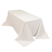 90" x 132" Cotton Blend Rectangular Tablecloth for Weddings and Events TAB_COT01_90132_WHT