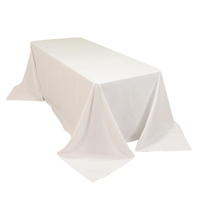 90" x 132" Cotton Blend Rectangular Tablecloth for Weddings and Events TAB_COT01_90132_WHT