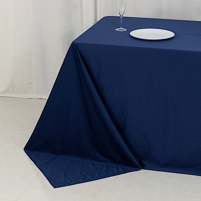 90" x 132" Fire Retardant Scuba Polyester Rectangle Tablecloth