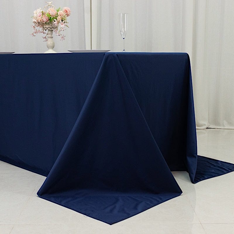 90" x 132" Fire Retardant Scuba Polyester Rectangle Tablecloth