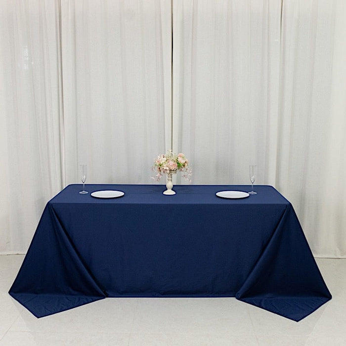 90" x 132" Fire Retardant Scuba Polyester Rectangle Tablecloth