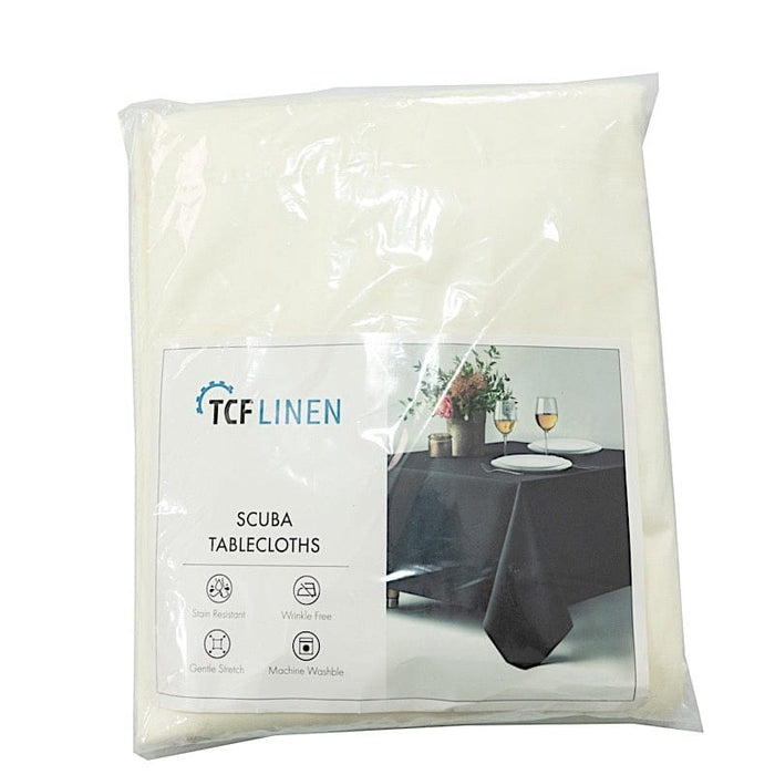 90" x 132" Fire Retardant Scuba Polyester Rectangle Tablecloth
