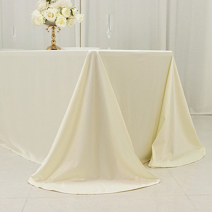90" x 132" Fire Retardant Scuba Polyester Rectangle Tablecloth