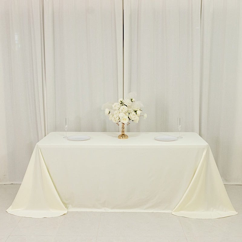 90" x 132" Fire Retardant Scuba Polyester Rectangle Tablecloth