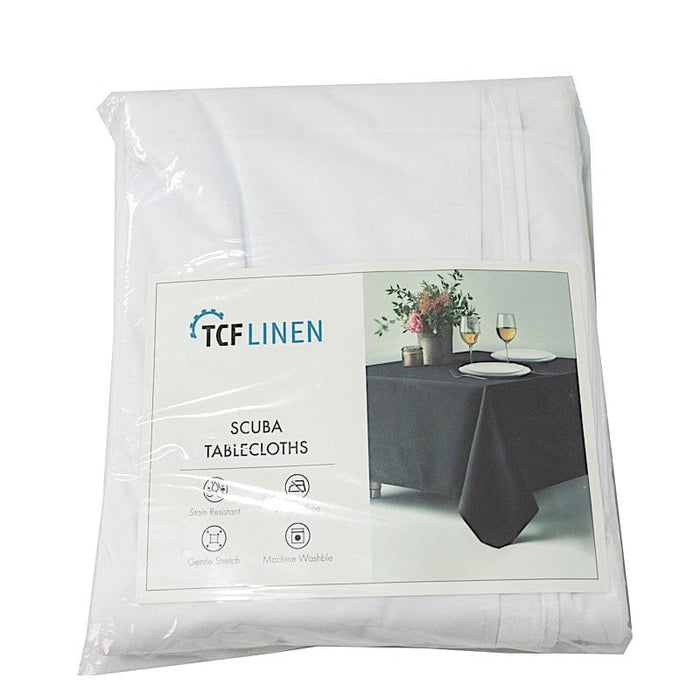 90" x 132" Fire Retardant Scuba Polyester Rectangle Tablecloth