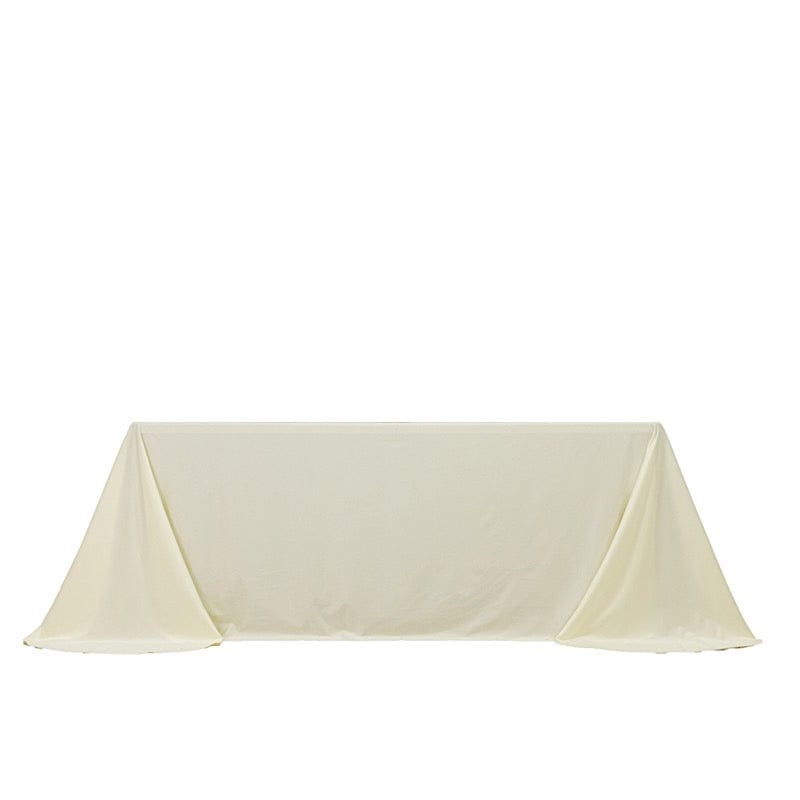 90" x 132" Fire Retardant Scuba Polyester Rectangle Tablecloth TAB_SCUBA_IFR_90132_IVR