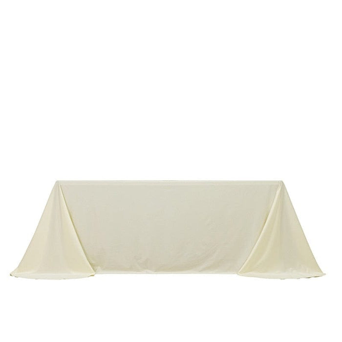 90" x 132" Fire Retardant Scuba Polyester Rectangle Tablecloth TAB_SCUBA_IFR_90132_IVR