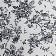 90" x 132" French Toile Pattern Polyester Rectangular Tablecloth - White