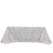 90" x 132" French Toile Pattern Polyester Rectangular Tablecloth - White TAB_PLY_FLORFT_90132_LAV