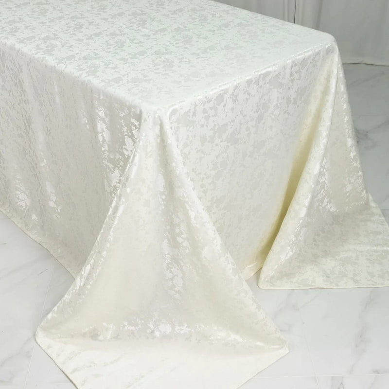90" x 132" Jacquard Polyester Rectangular Tablecloth with Abstract Watercolor Pattern