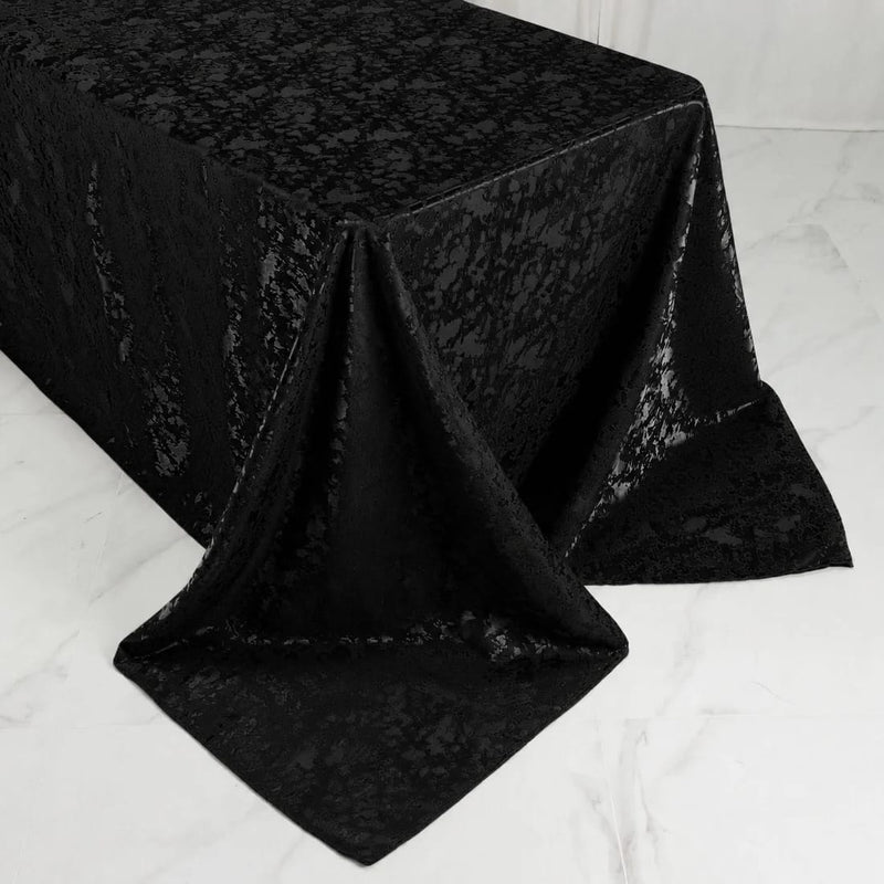 90" x 132" Jacquard Polyester Rectangular Tablecloth with Abstract Watercolor Pattern