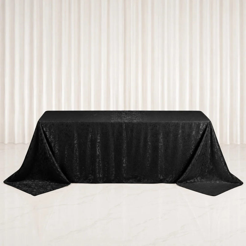 90" x 132" Jacquard Polyester Rectangular Tablecloth with Abstract Watercolor Pattern