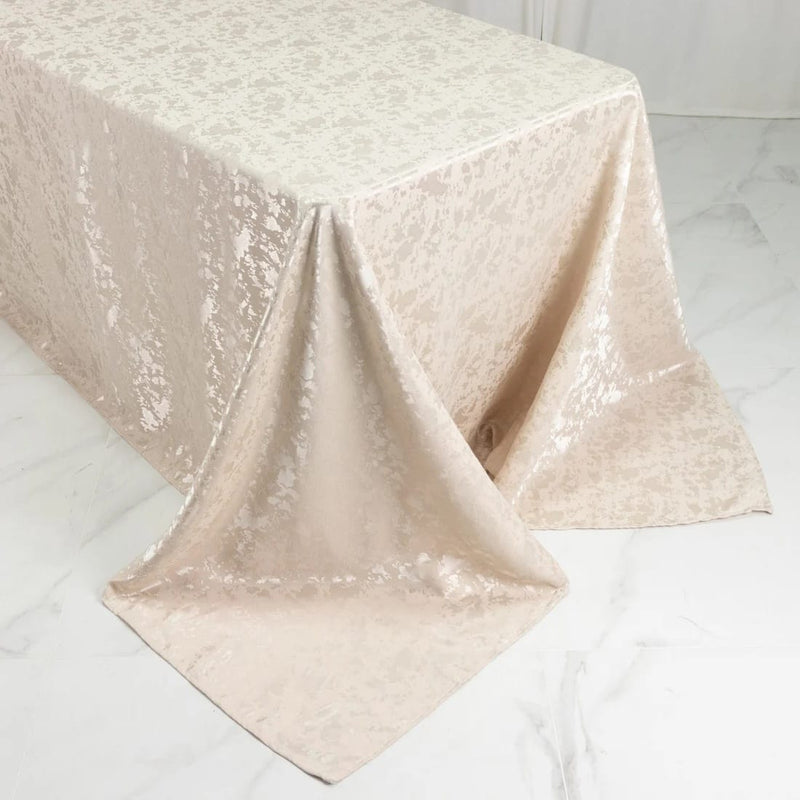90" x 132" Jacquard Polyester Rectangular Tablecloth with Abstract Watercolor Pattern