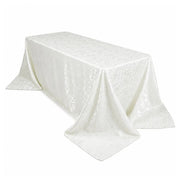 90" x 132" Jacquard Polyester Rectangular Tablecloth with Abstract Watercolor Pattern TAB_JAC02_90132_OFW