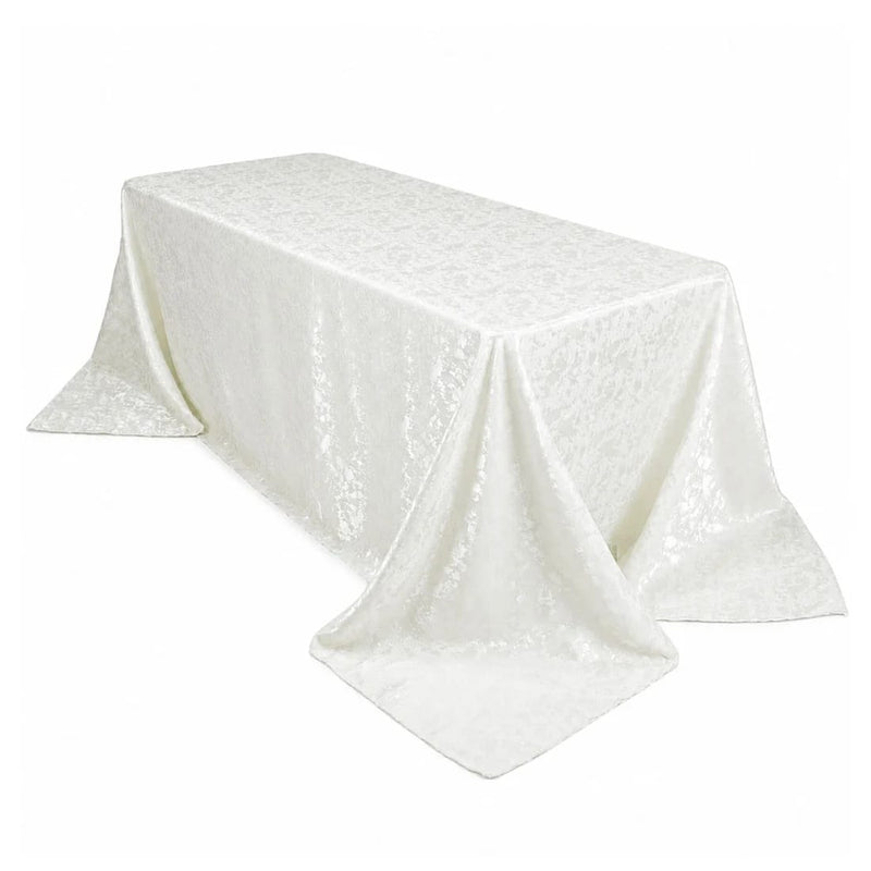 90" x 132" Jacquard Polyester Rectangular Tablecloth with Abstract Watercolor Pattern TAB_JAC02_90132_OFW